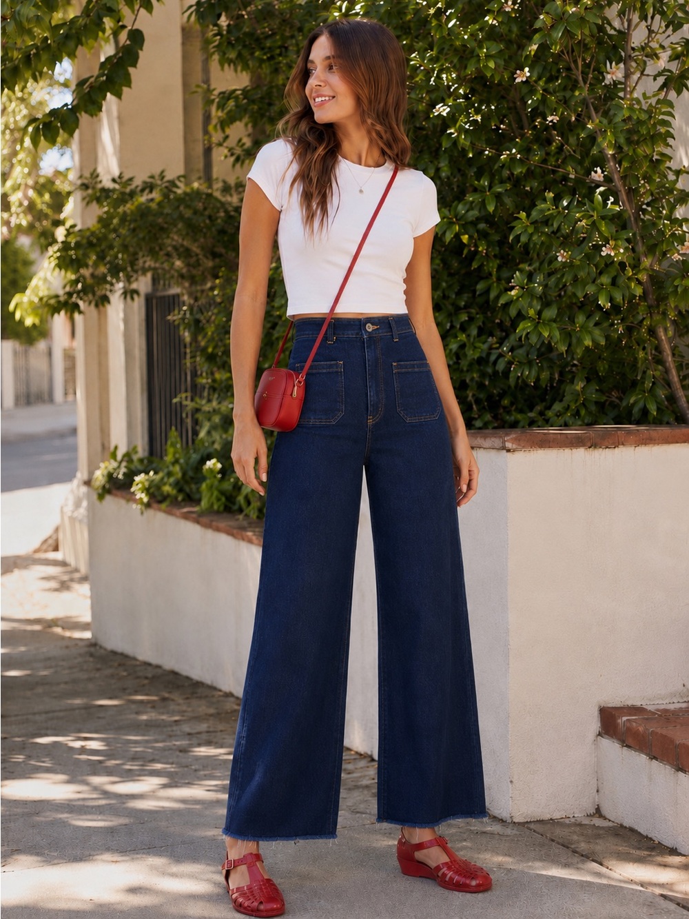 Zara Marine High Rise Wide Leg Jeans - Dark Blue - 8 NWOT